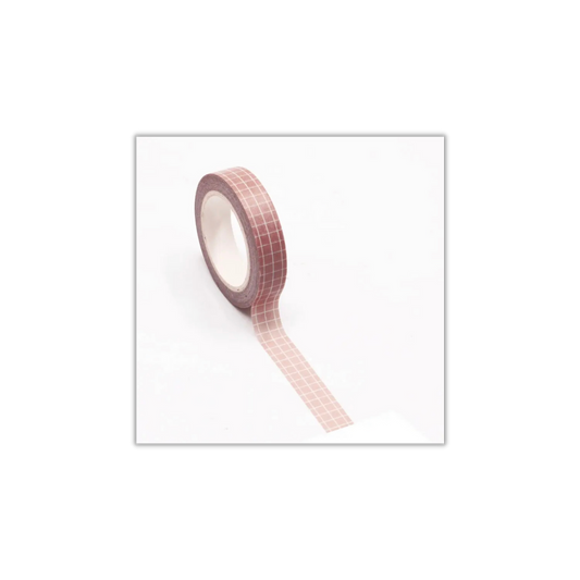 Pale Pink Thin Grid Washi Tape