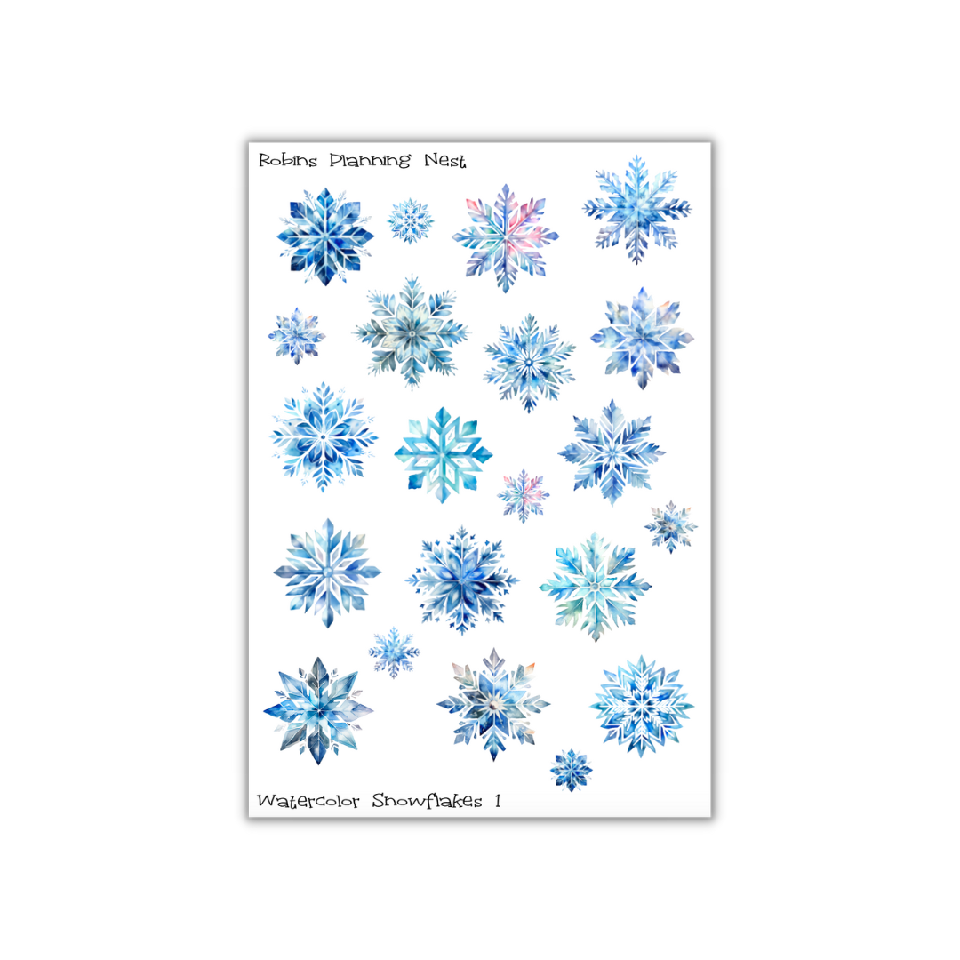 Watercolor Snowflakes 1