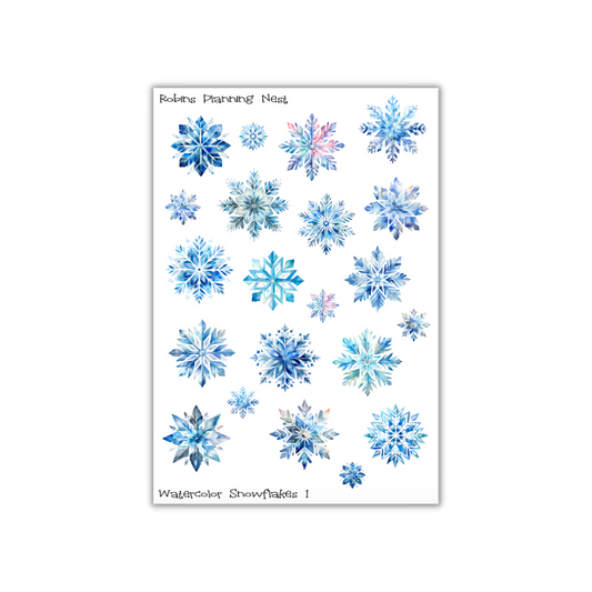 Watercolor Snowflakes 1