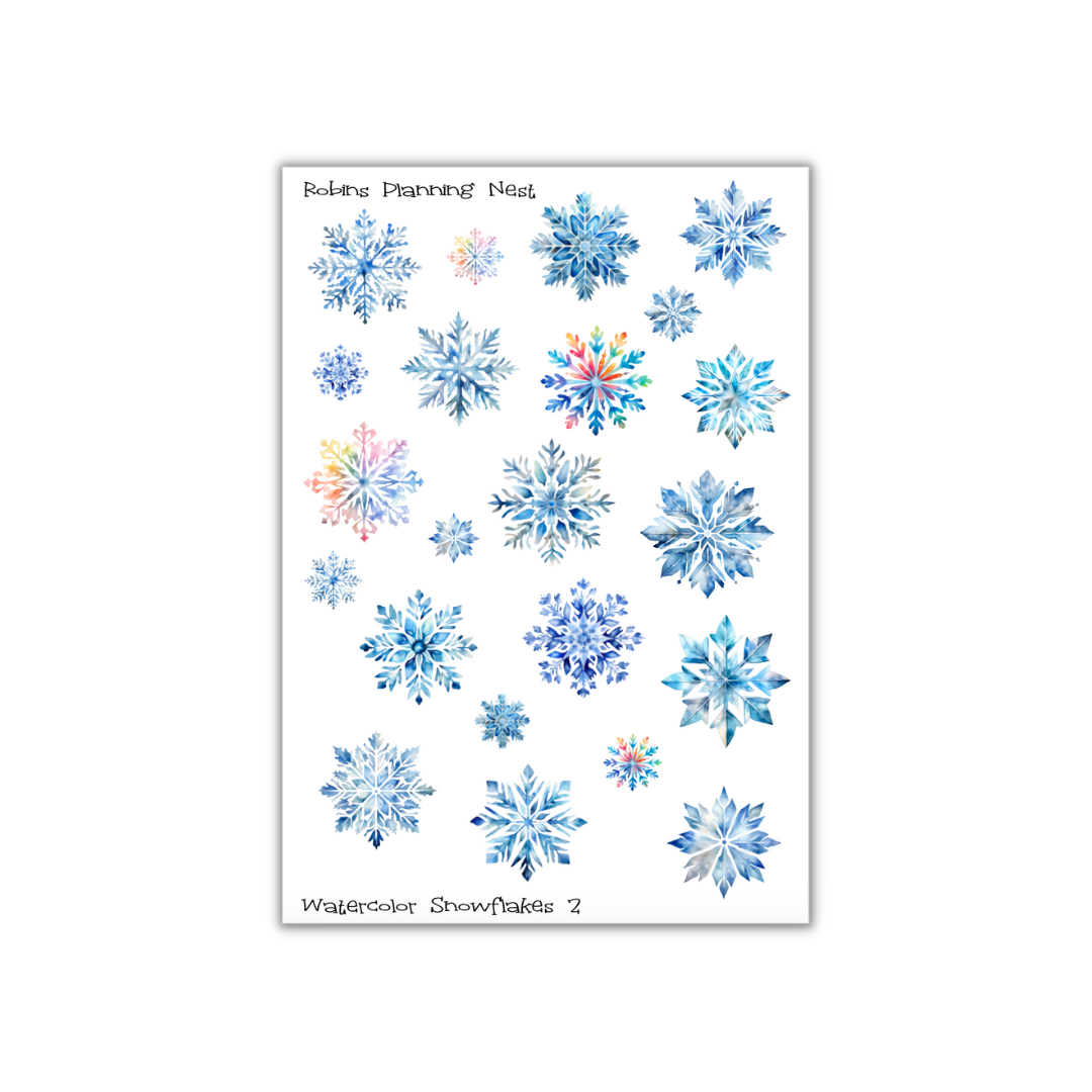 Watercolor Snowflakes 2