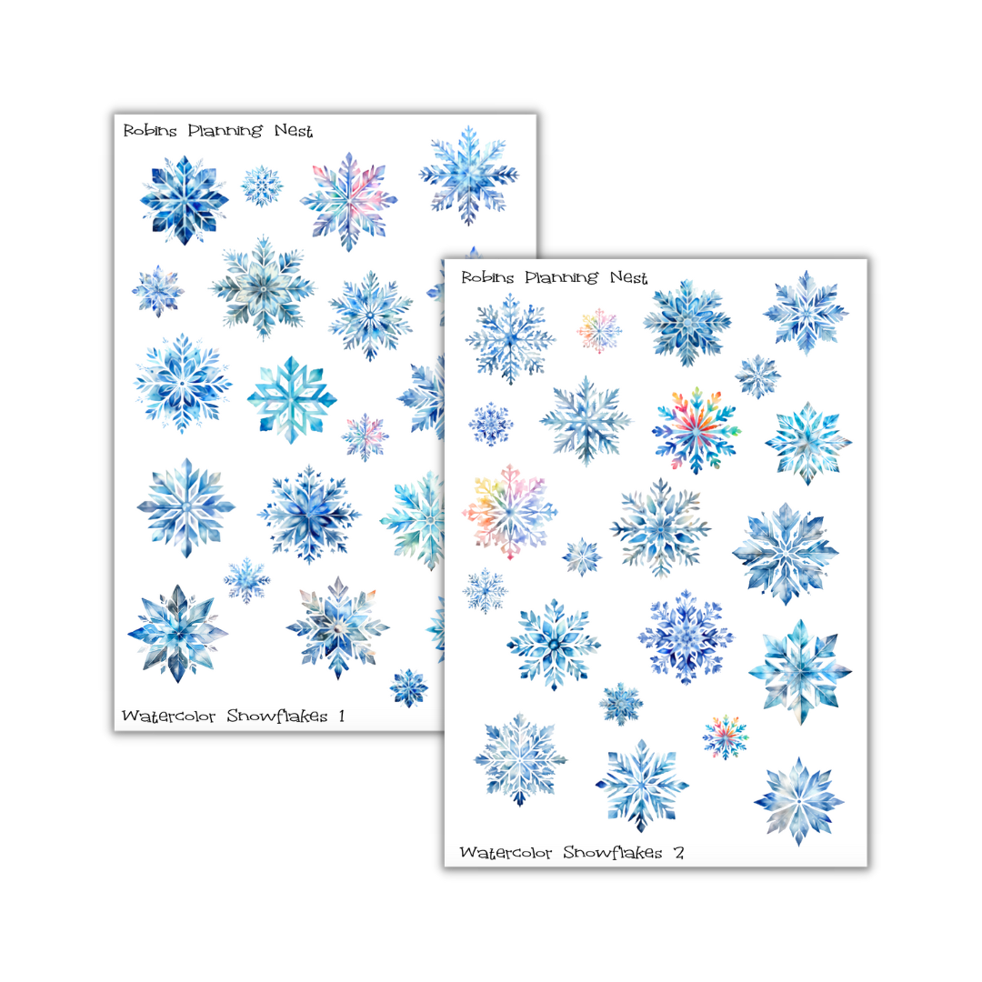 Watercolor Snowflakes Bundle