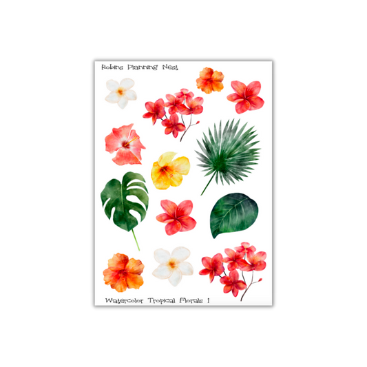Watercolor Tropical Florals 1
